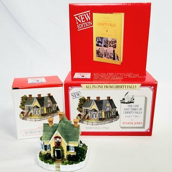 Liberty Falls Reverend Muir’s Cottage Figurine w/ Box & Book - Picture 2 of 4